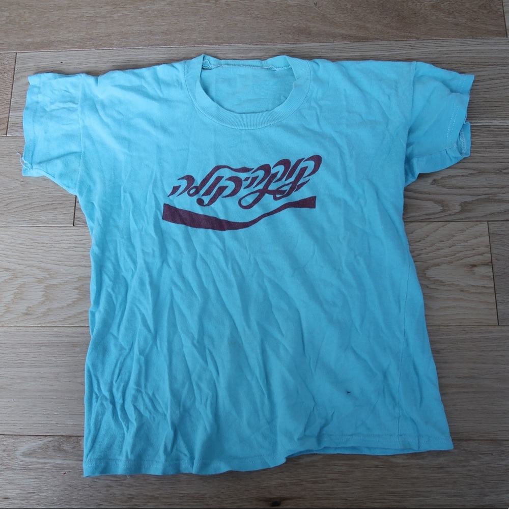 Vintage Coca Cola Tee - small, turquoise color